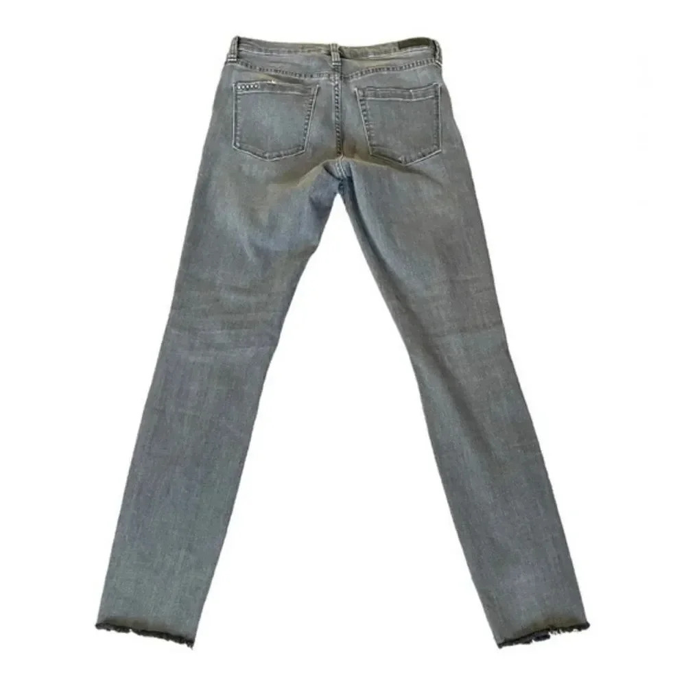 BlankNYC Grey Distressed Mid Rise Ankle Frayed Raw Tequila Skinny Jeans sz 27 - Picture 9 of 9